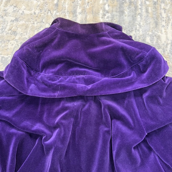 Vintage 1930s Opera Coat Purple Velvet Evening Wear XL - Picture 12 of 12